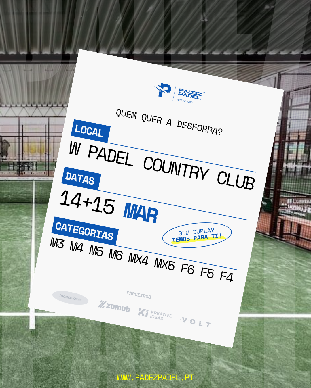 W Padel Country Club Tournament Poster